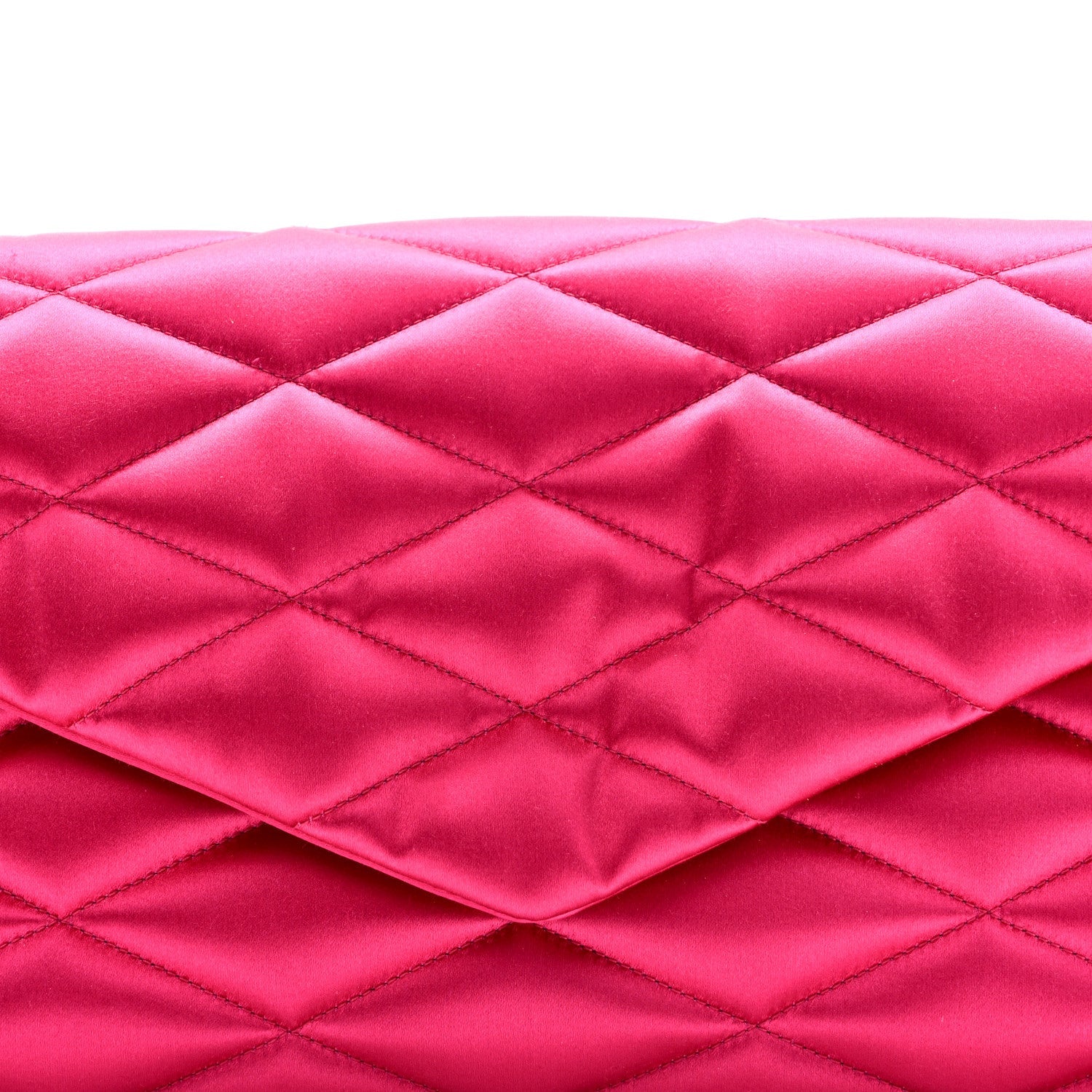 Satin Quilted Sade Puffer Envelope Clutch Bubblegum