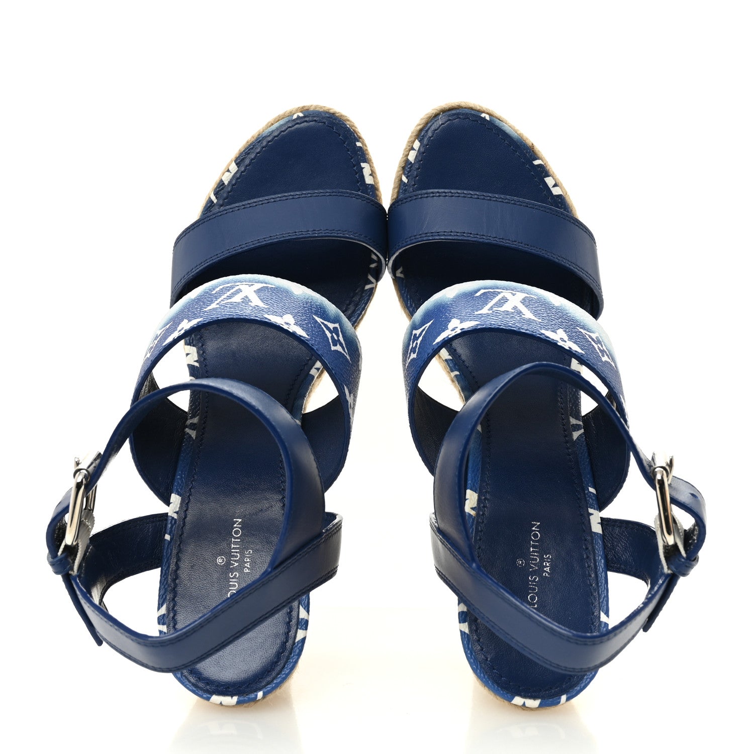 Monogram Escale Starboard Wedge Sandal 40 Blue