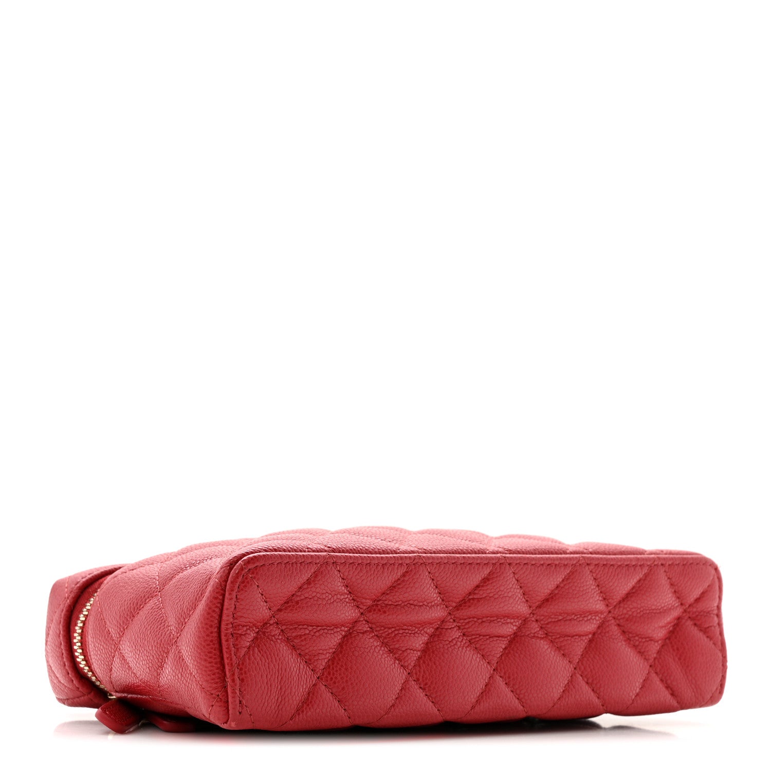 Caviar Quilted Top Handle Slim Vanity With Chain Red