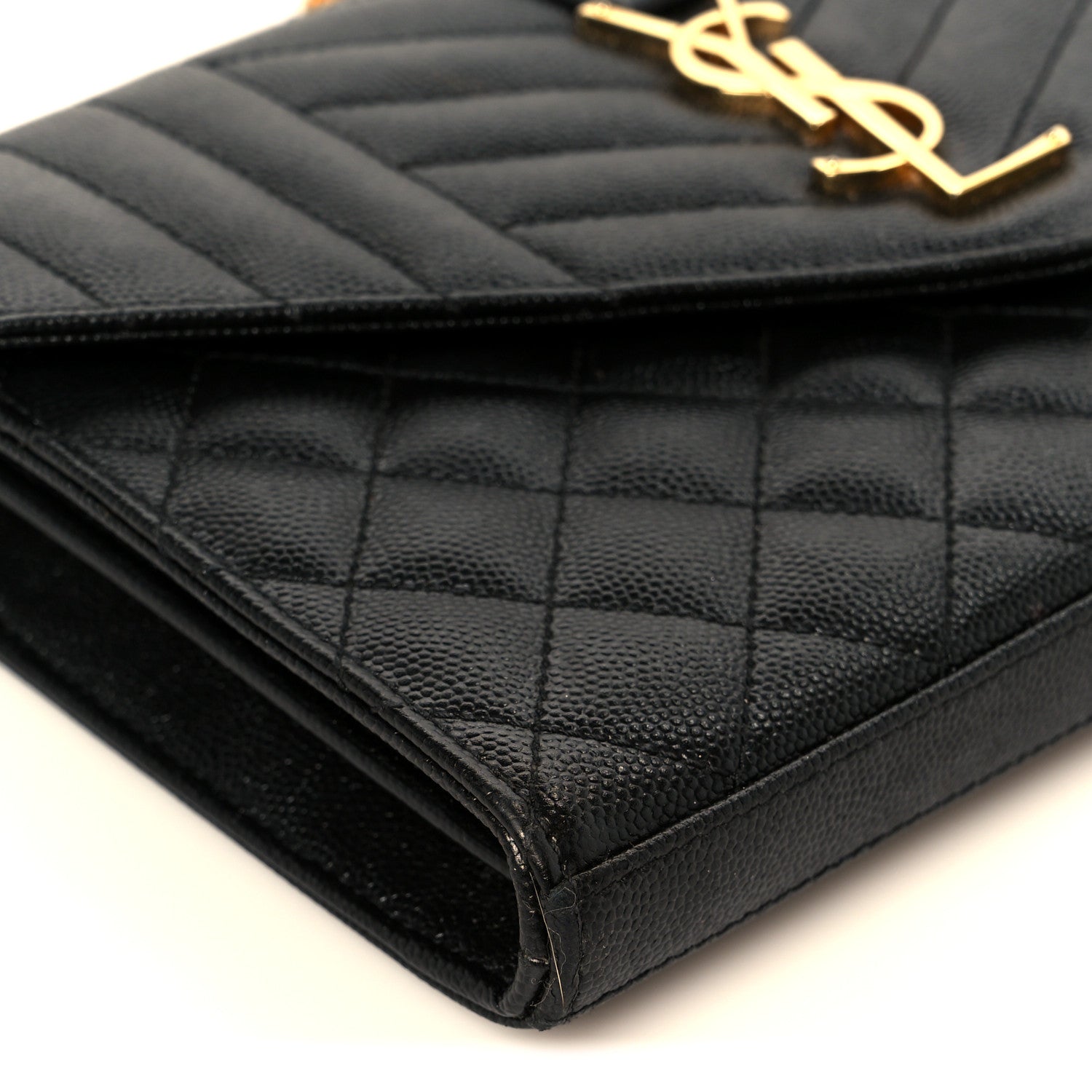Grain De Poudre Textured Mixed Matelasse Triquilt Small Monogram Satchel Black