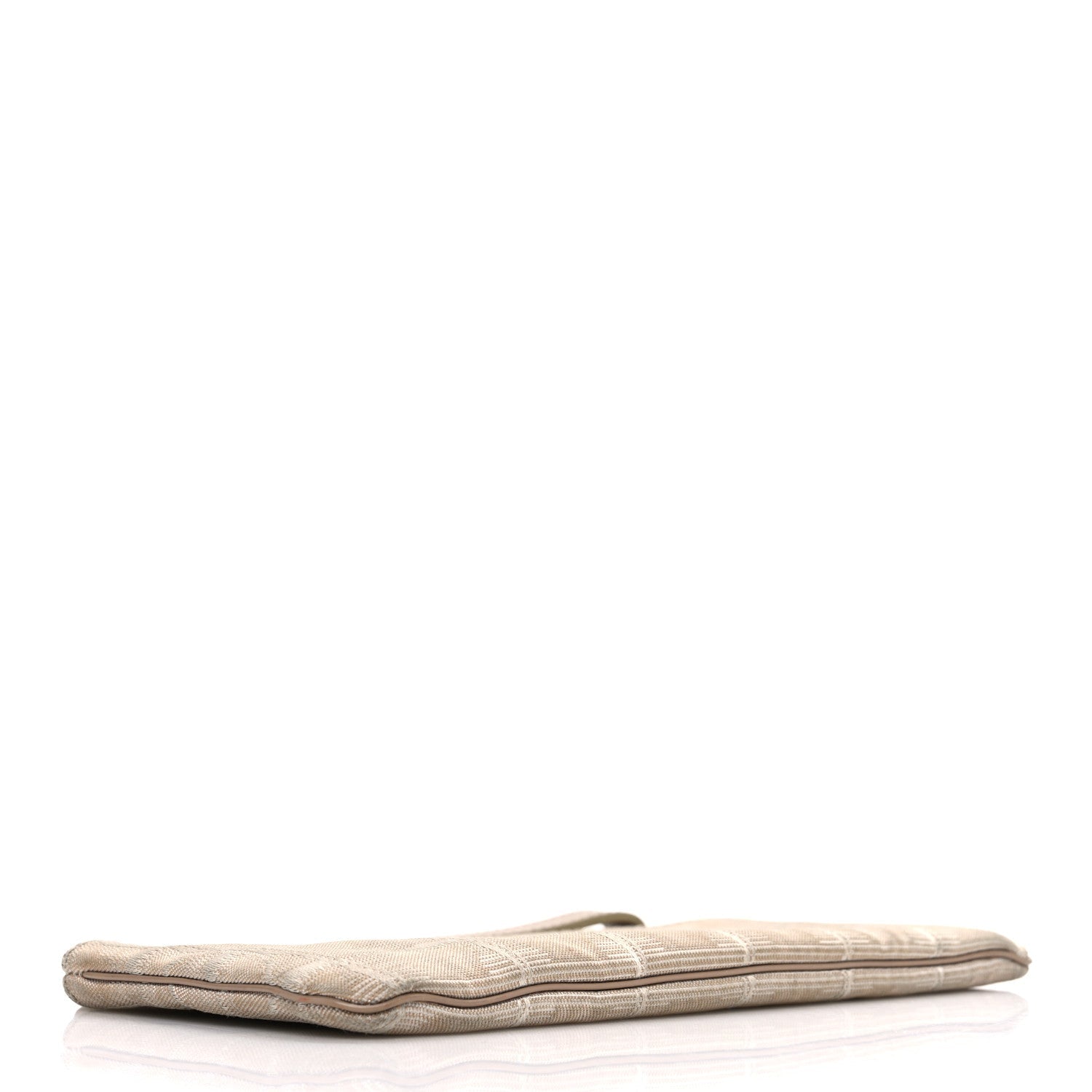 Nylon Travel Ligne Zip Wristlet Beige