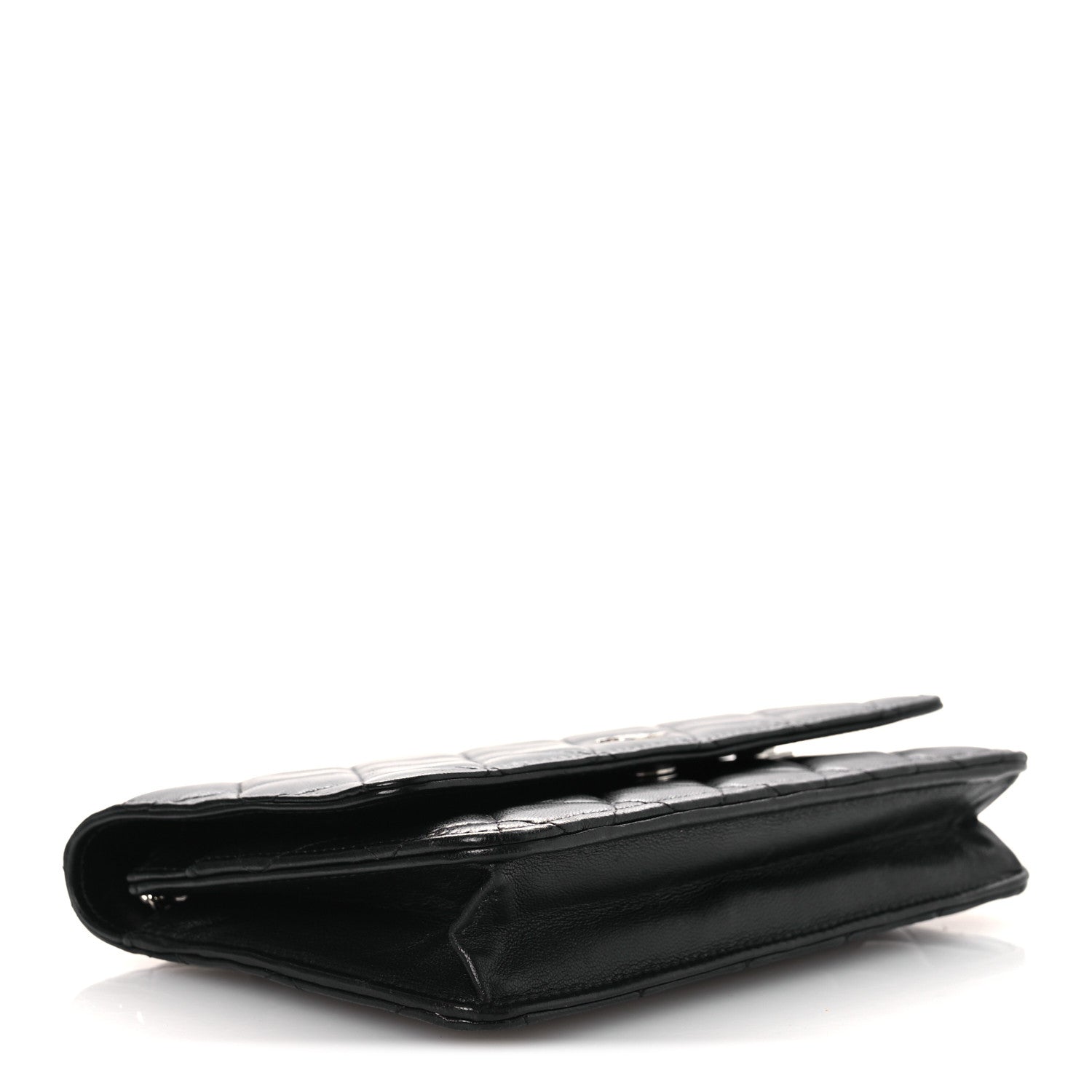 Lambskin Quilted Wallet On Chain WOC Black
