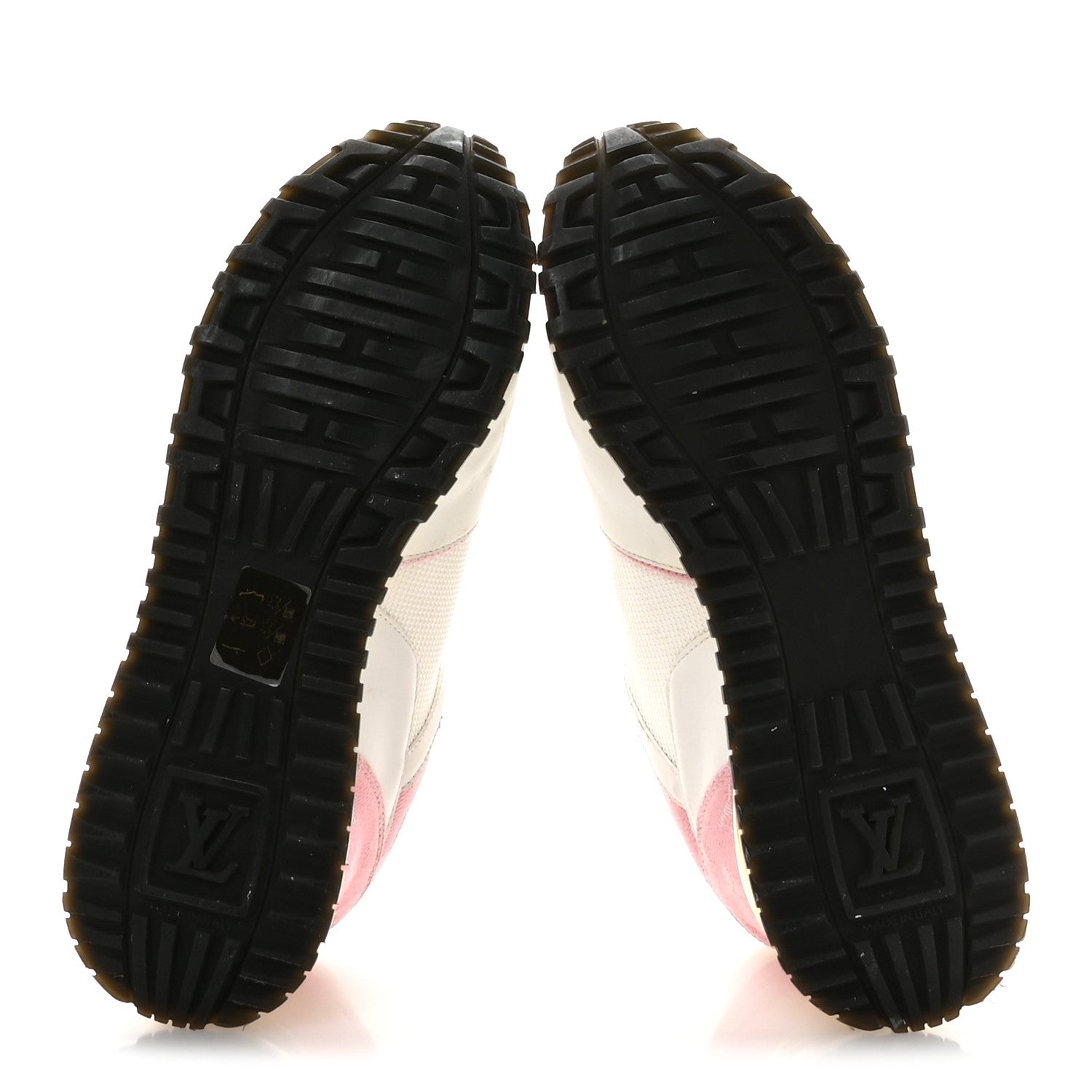 Calfskin Monogram Denim Run Away Sneakers 37.5 Pink