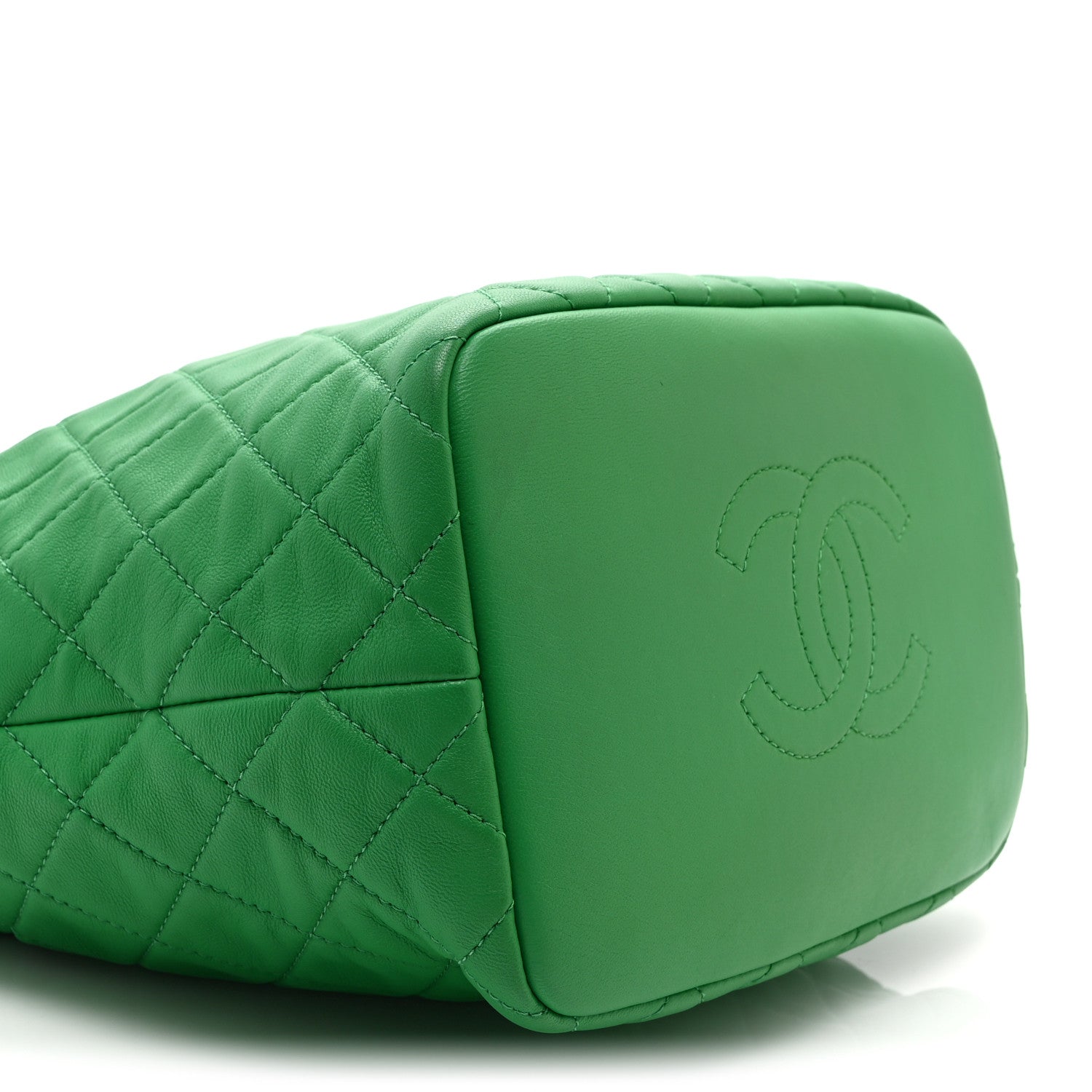 Lambskin Quilted Large Perfect Meeting Hobo Green