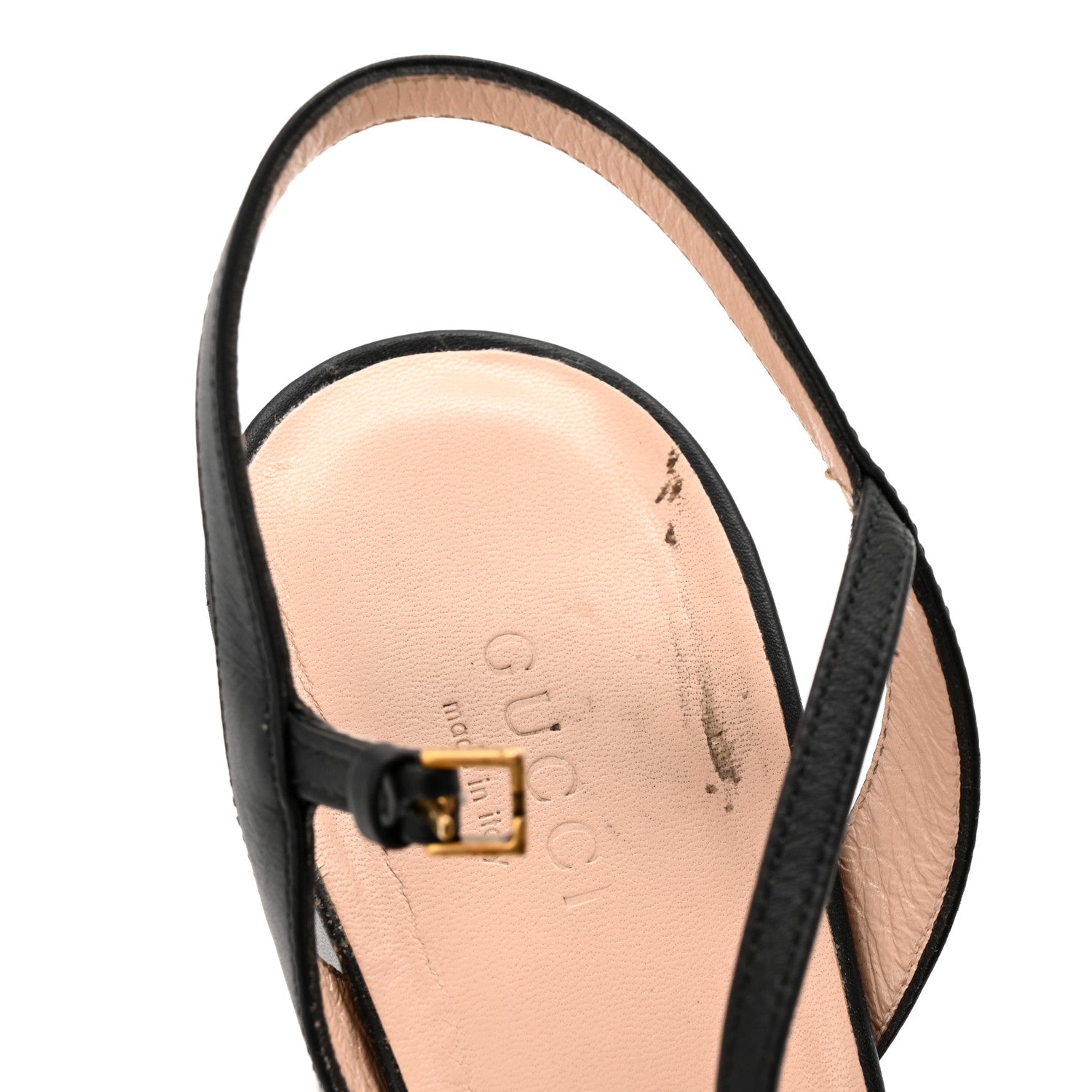 Lifford Calfskin GG Marmont Ankle Wrap 75mm Sandals 39 Black