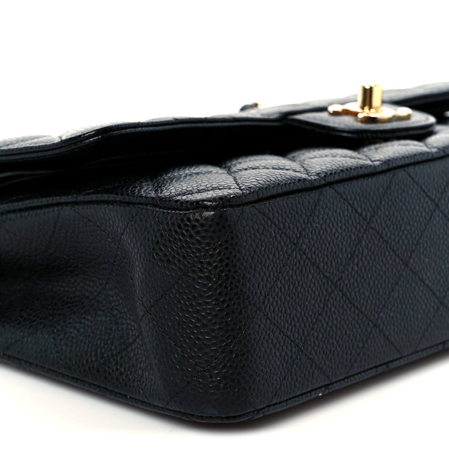 Caviar Quilted Medium Double Flap Black