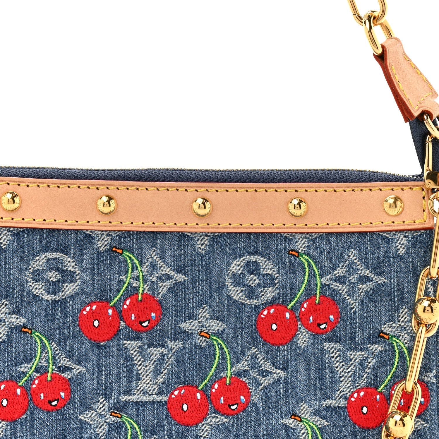 LV X TM Monogram Denim Cerises Pochette Accessories Blue