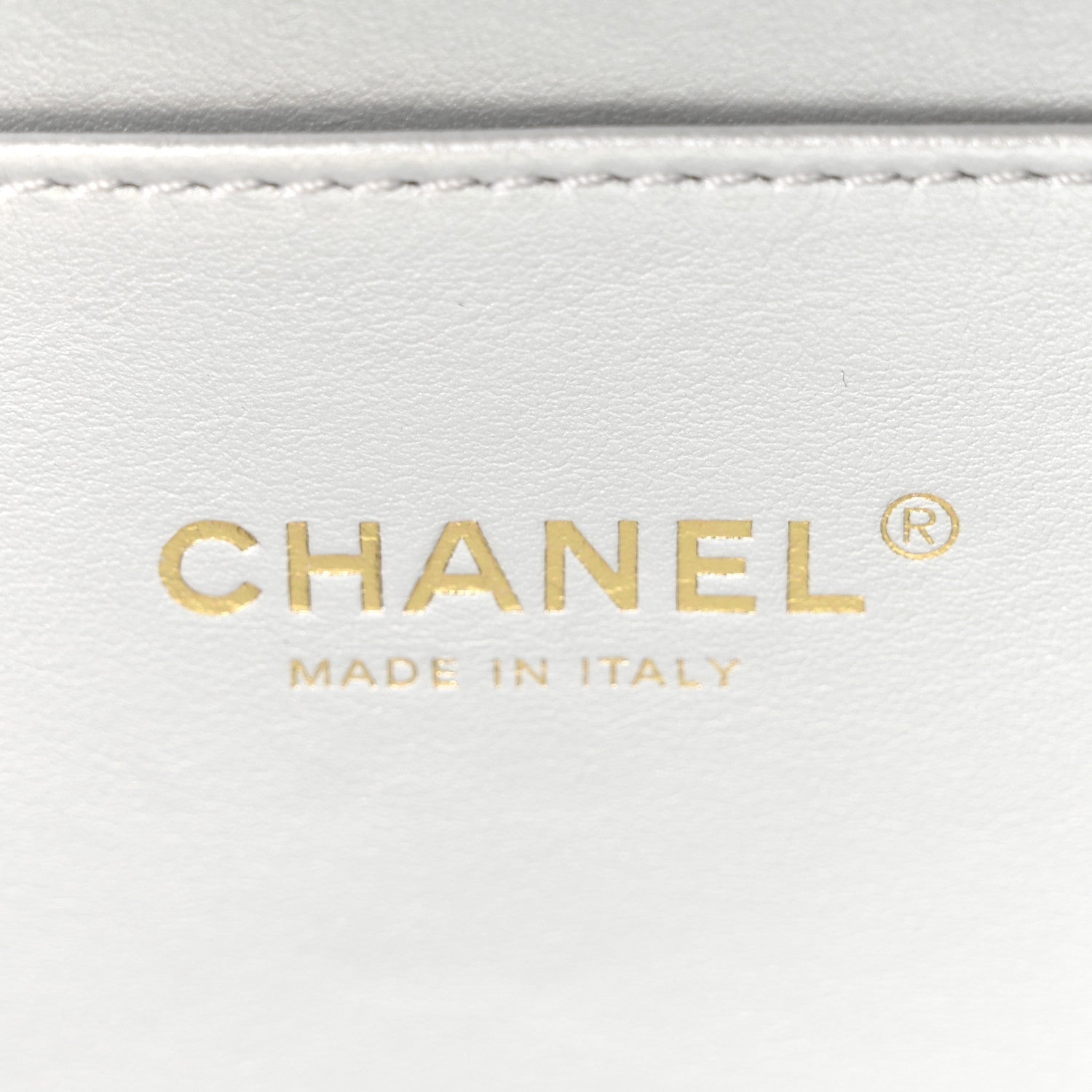 Shiny Calfskin Quilted Top Handle Vanity Case White