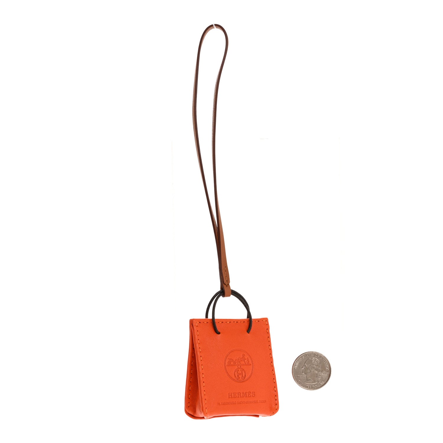 Milo Lambskin Swift Shopping Bag Charm Feu Gold