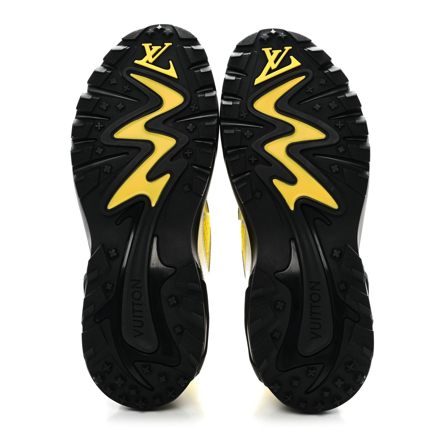 Metallic Calfskin Mesh Mens LV Runner Tatic Sneakers 8 Yellow