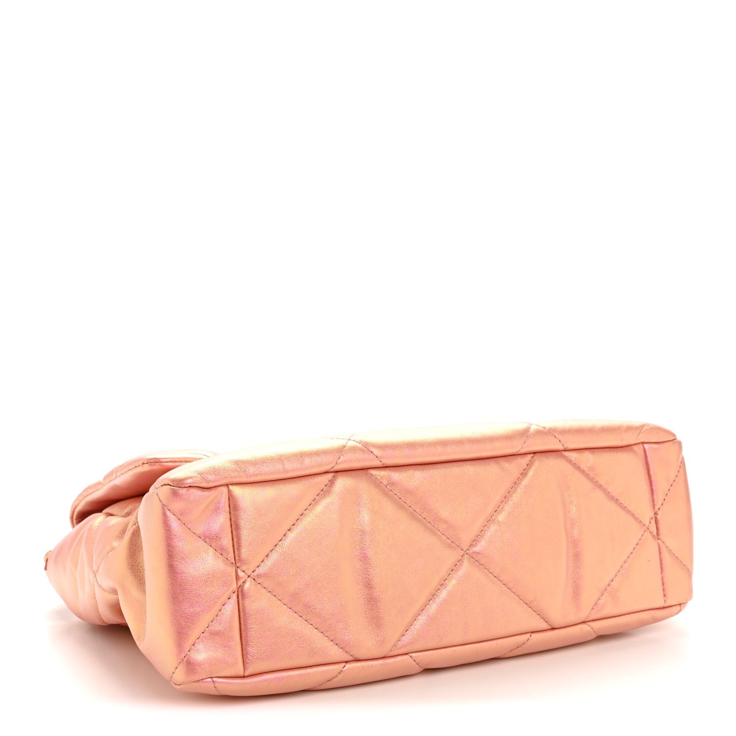 Iridescent Lambskin Quilted Large Chanel 19 Flap Pink