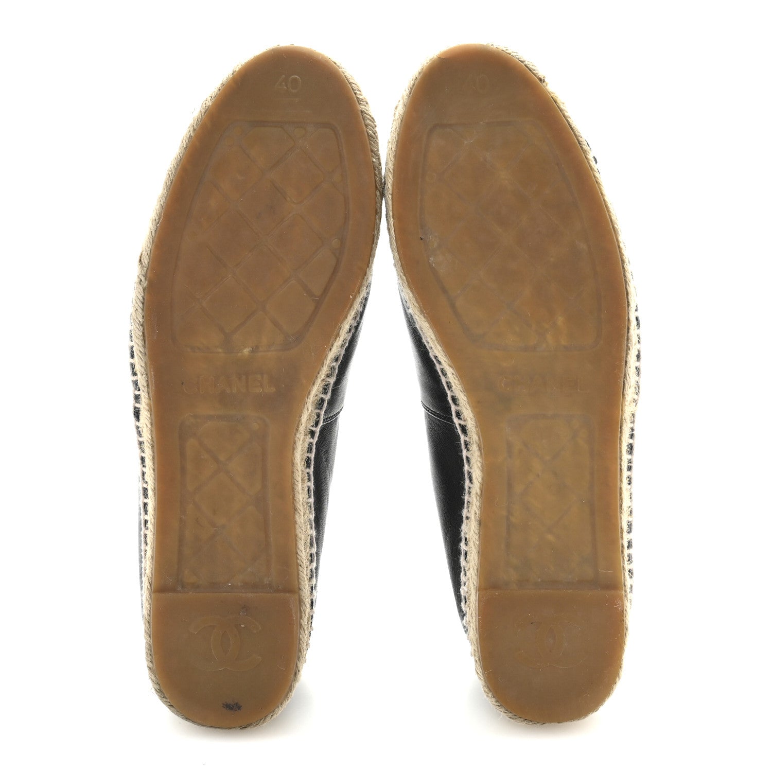 Lambskin CC Espadrilles 40 Black