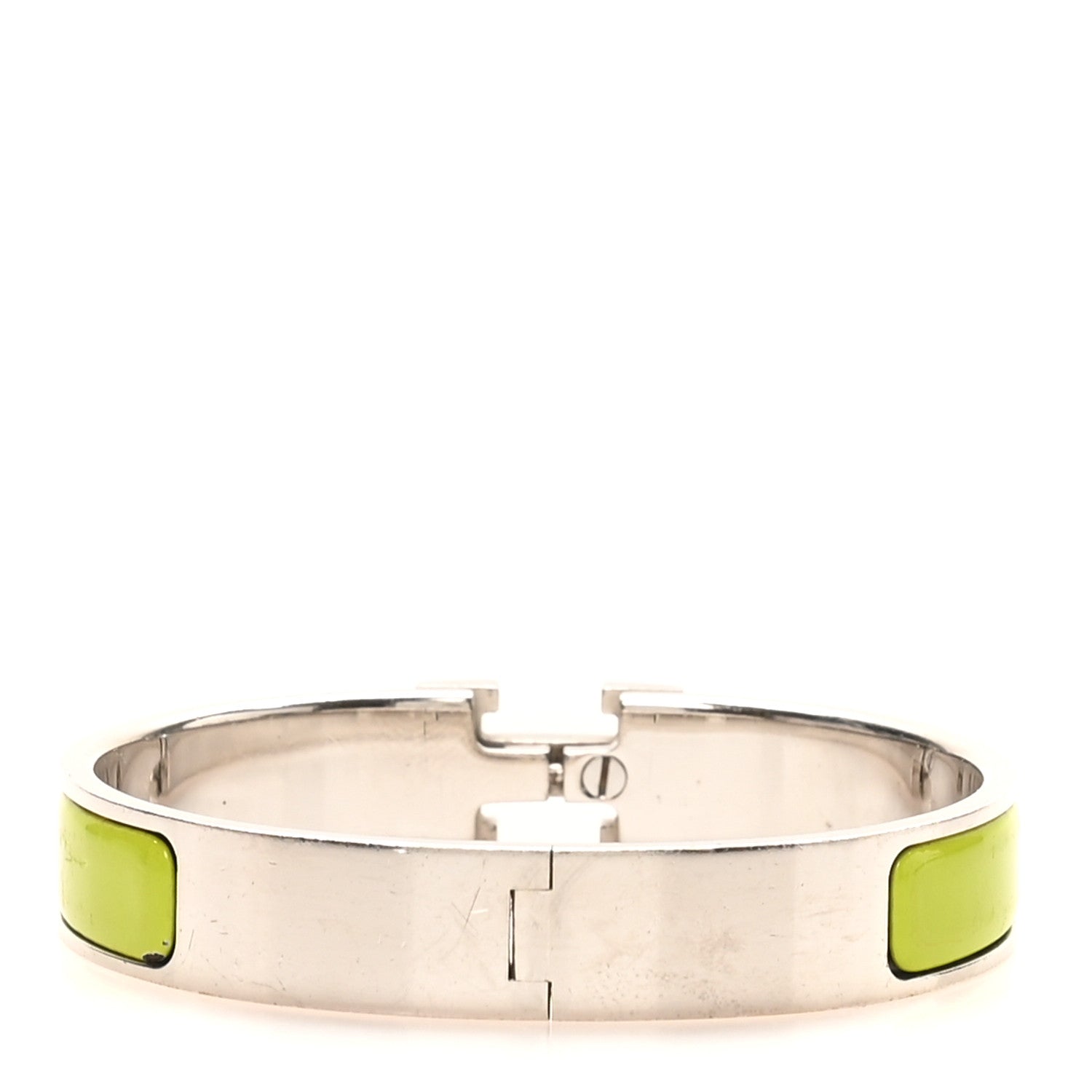Enamel Narrow Clic Clac H Bracelet PM Vert Prairie