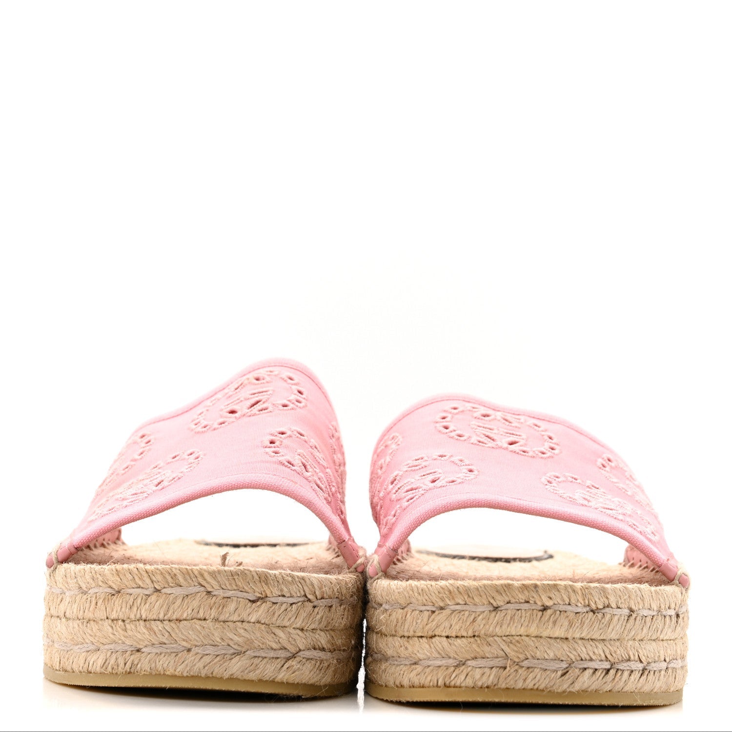 Canvas Interlocking G Damita Espadrille Sandals 37.5 Wild Rose