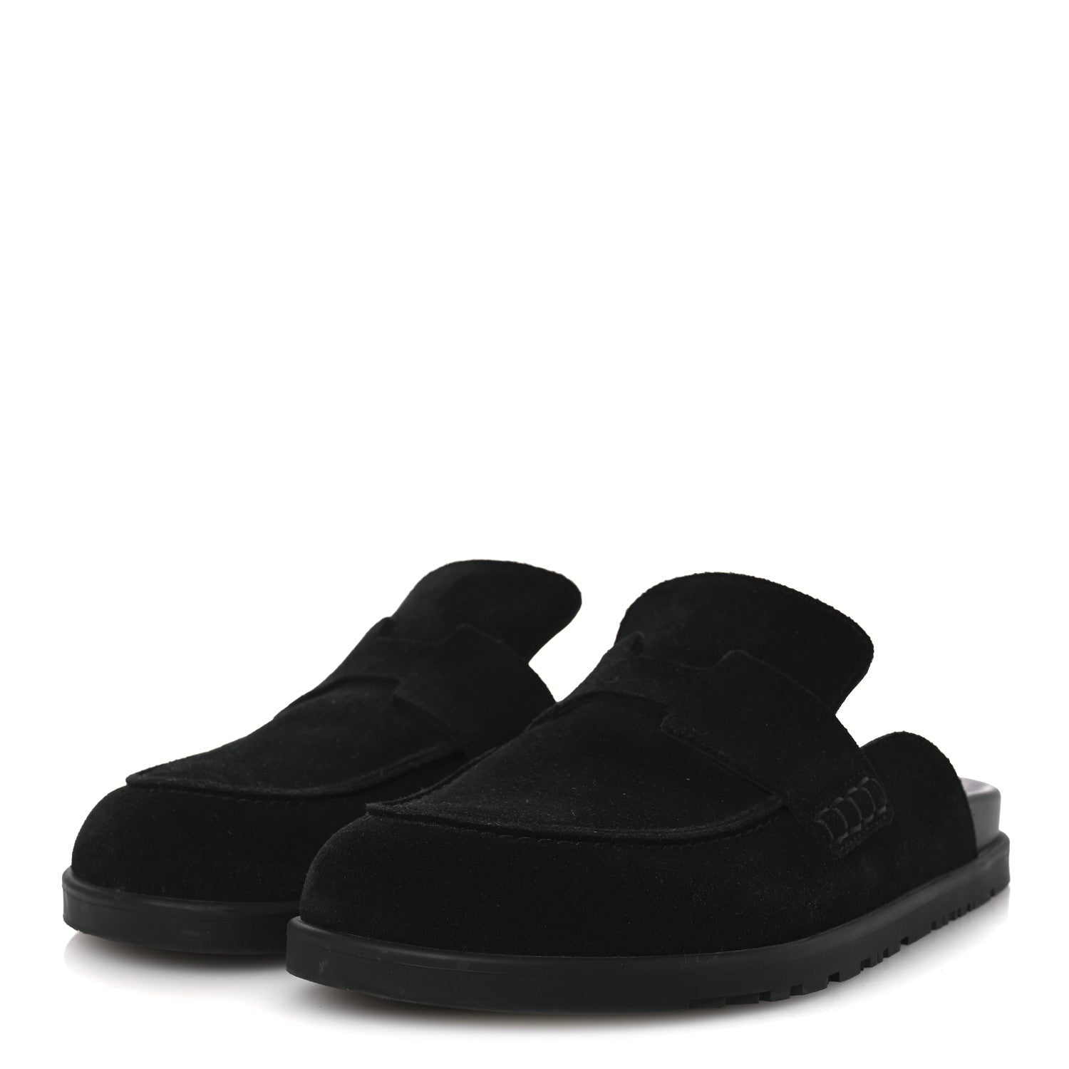 Suede Calfskin Go Mules 38.5 Black