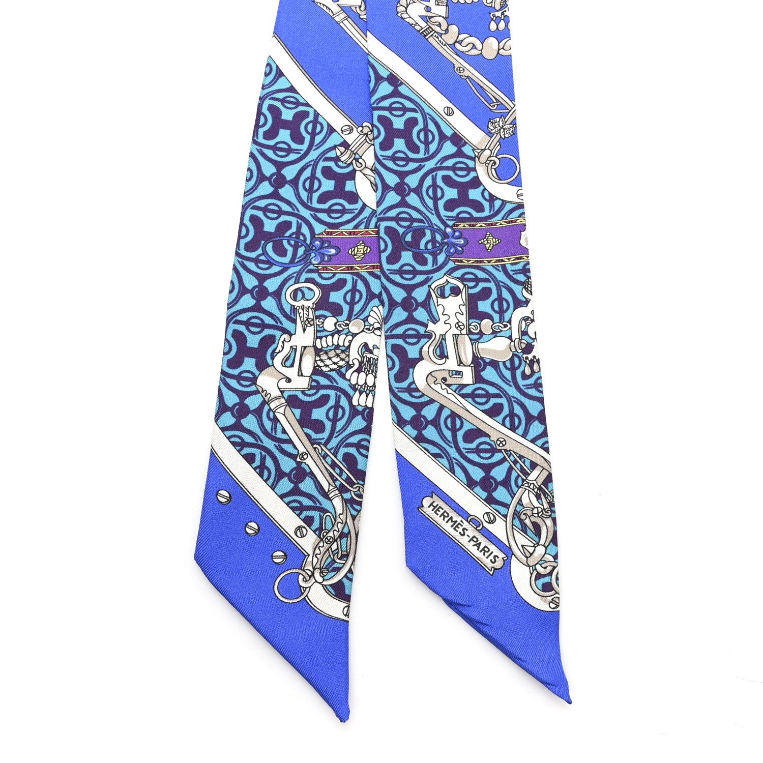 Silk Mors Et Gourmettes Remix Twilly Bleu Roy Turquoise Prune
