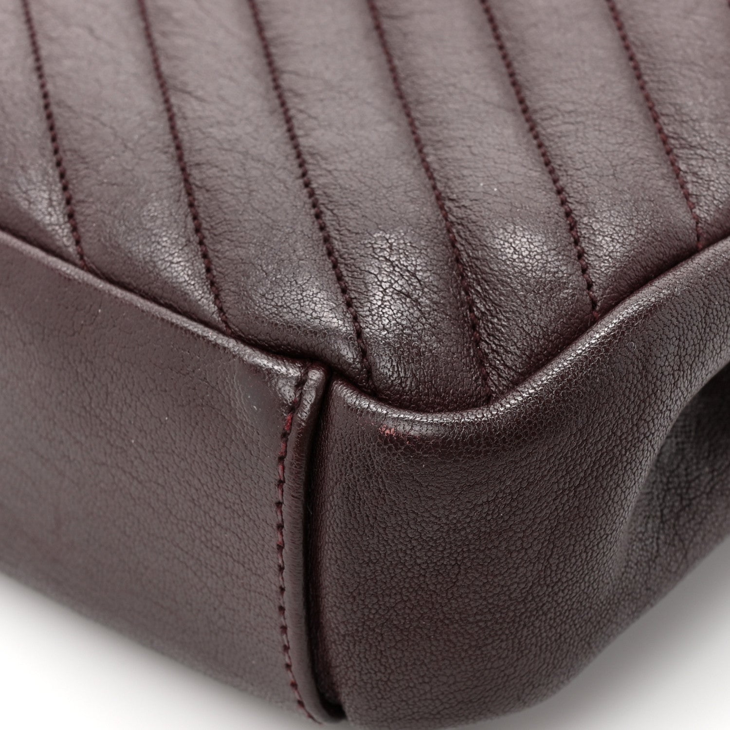 Sheepskin Matelasse Chevron Monogram Medium College Bag Amaranto