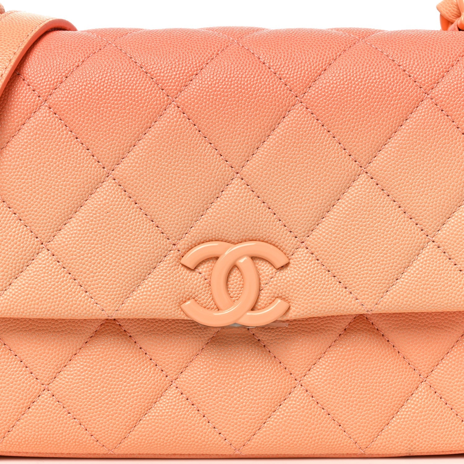 Shaded Caviar Quilted My Everything Small Flap Orange Light Orange
