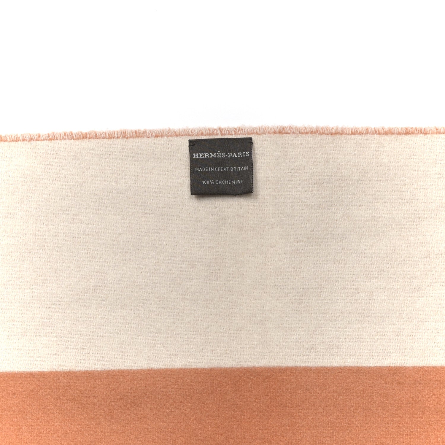 Cashmere Casaque Grand Mors Muffler Orange Ivory