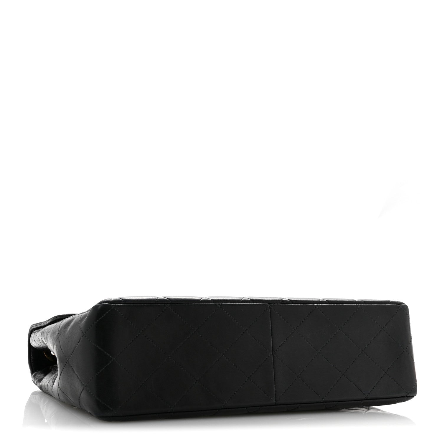 Lambskin Quilted XL Jumbo Single Flap Black