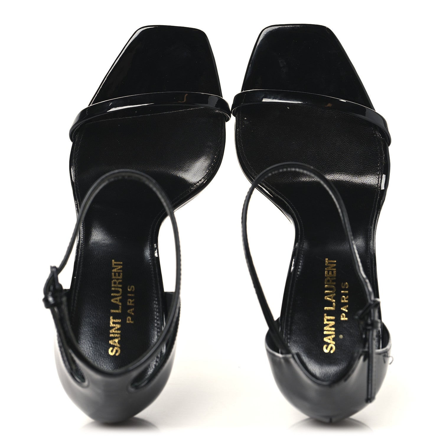 Patent Calfskin Opyum 110 Sandals 36 Black