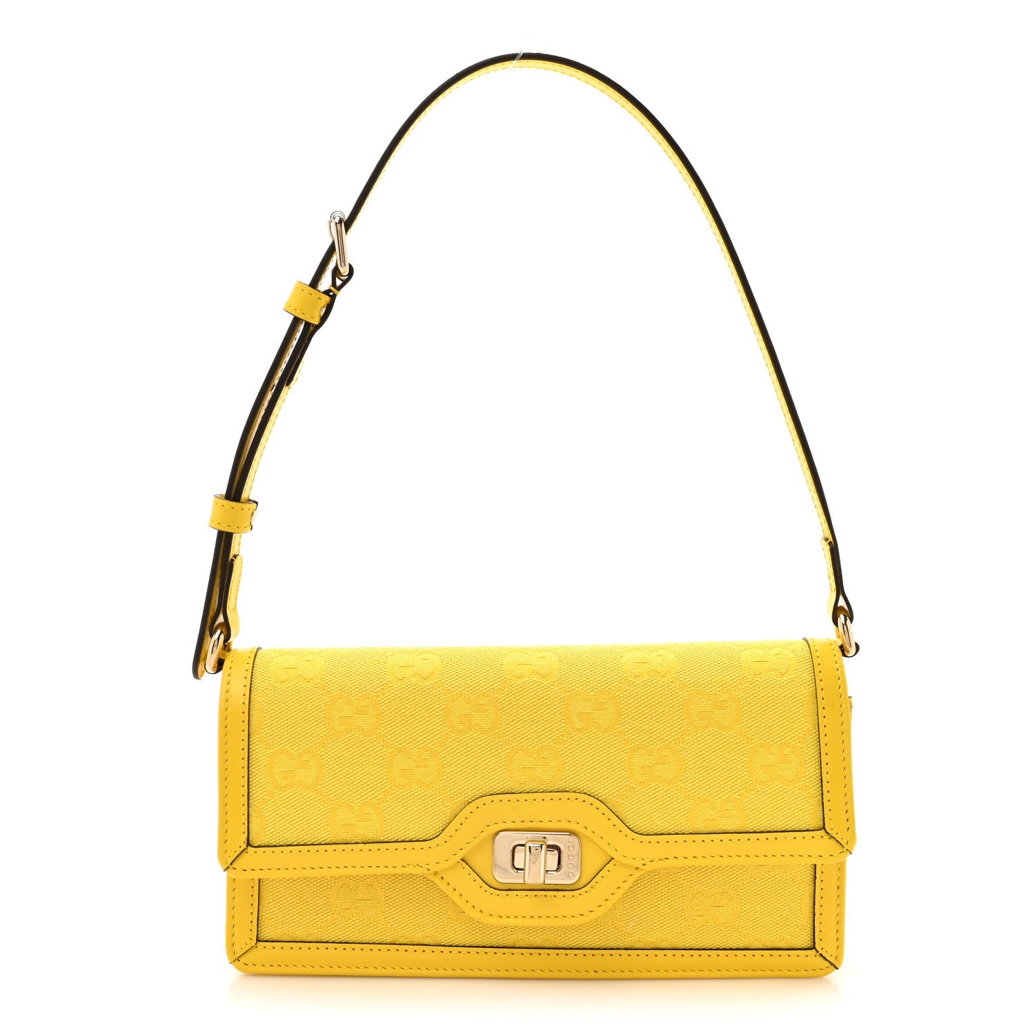 GG Monogram Scratch Lux Calfskin Mini Luce Shoulder Bag Yellow