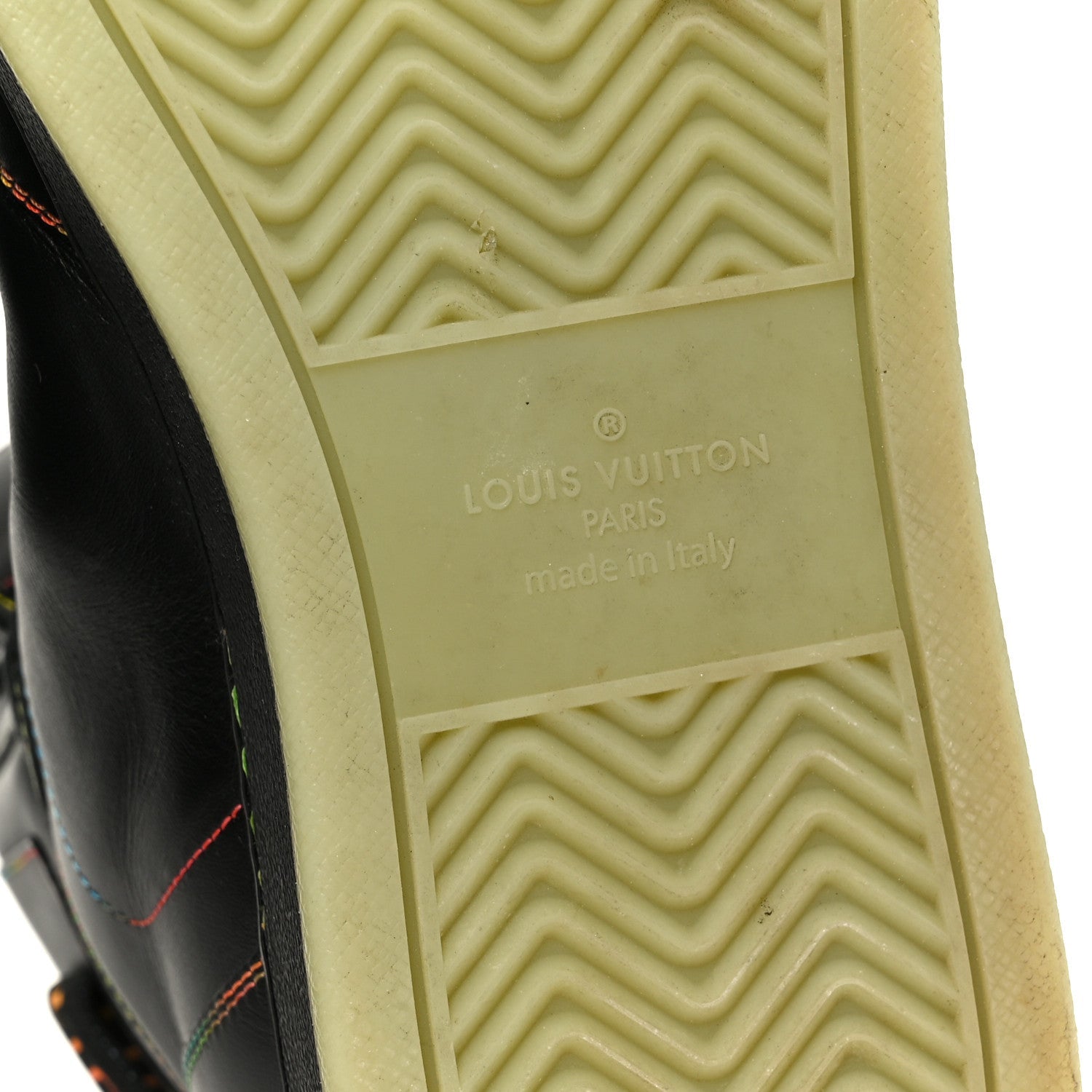 Calfskin Rivoli High Top Sneakers 12 Black Multicolor