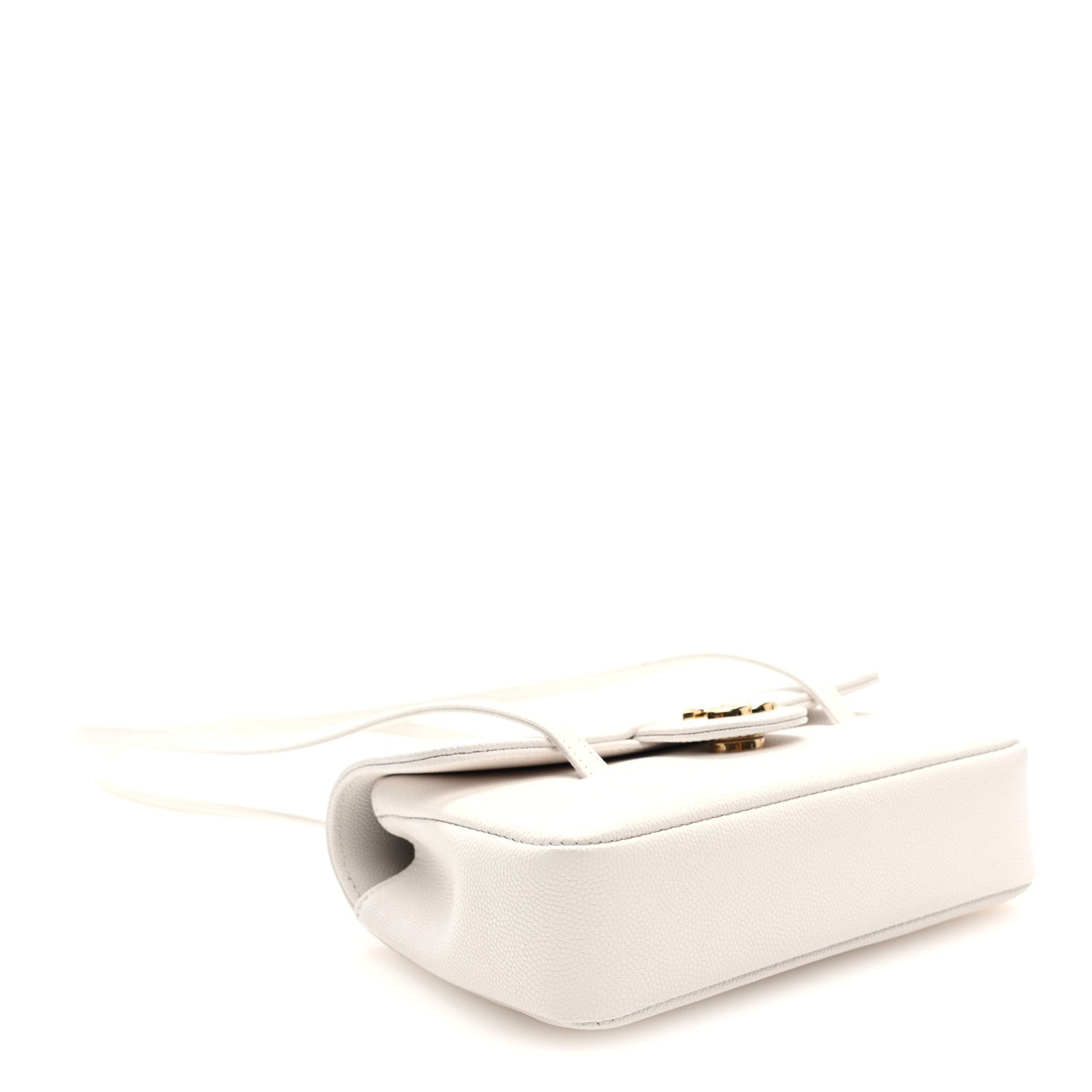 Shiny Caviar Mini Preppy Coco Shoulder Bag White