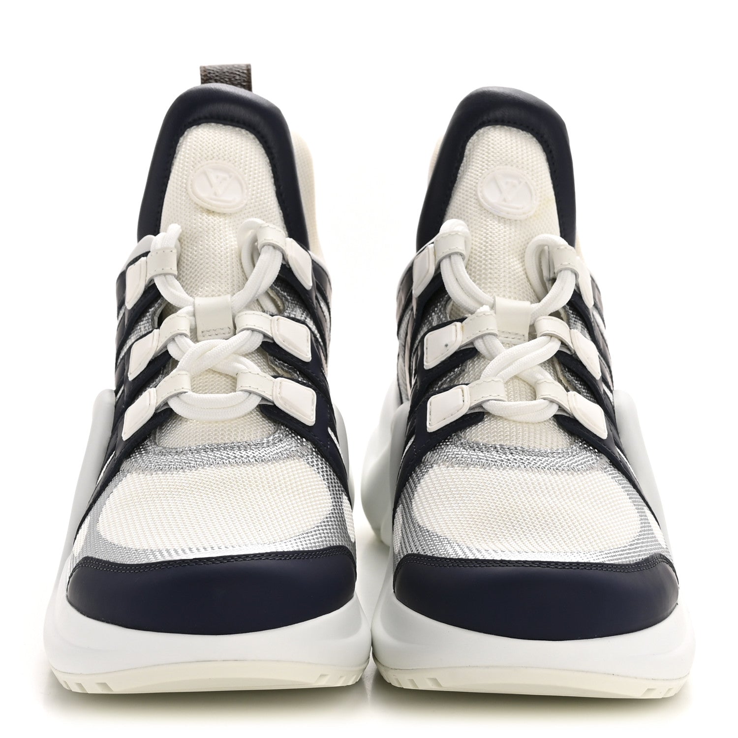 Calfskin Technical Nylon LV Archlight Sneaker 40.5 White Blue Pink
