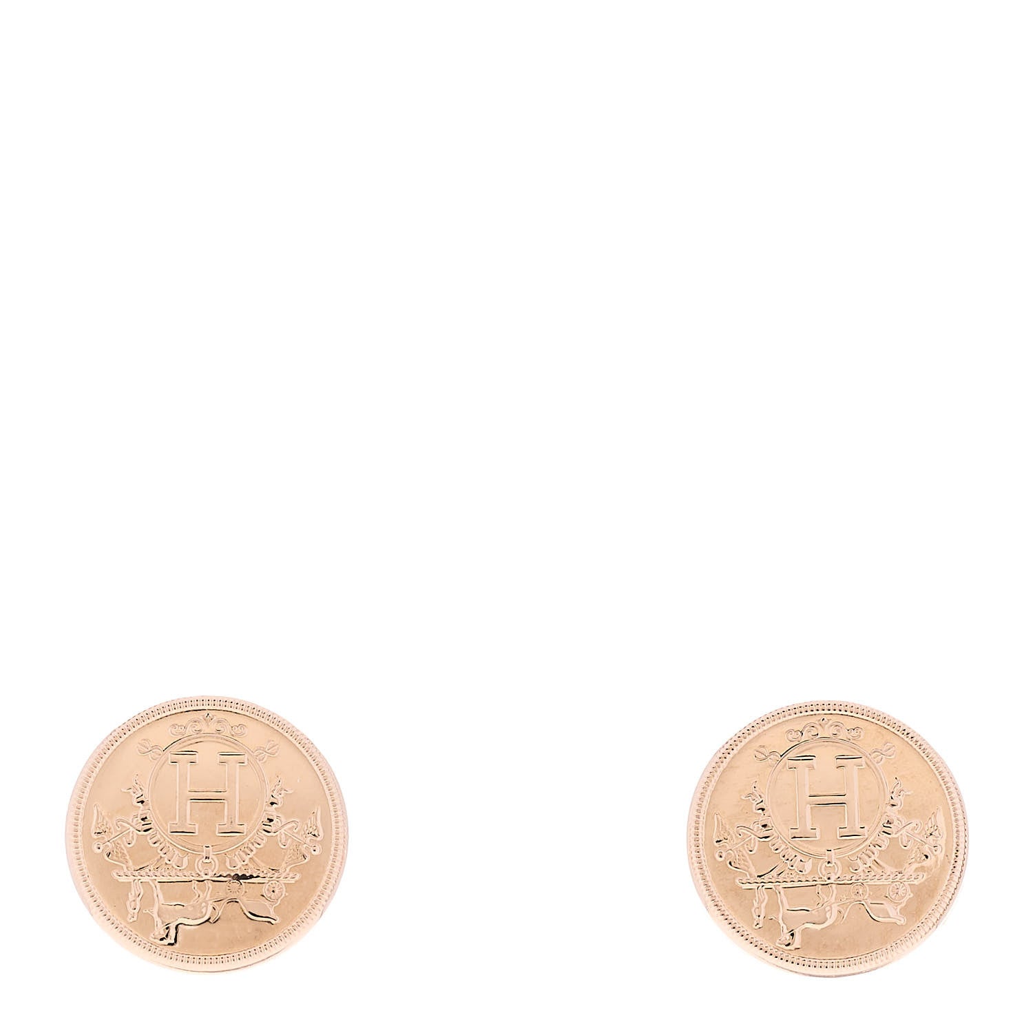 18K Rose Gold TPM Ex-Libris Stud Earrings