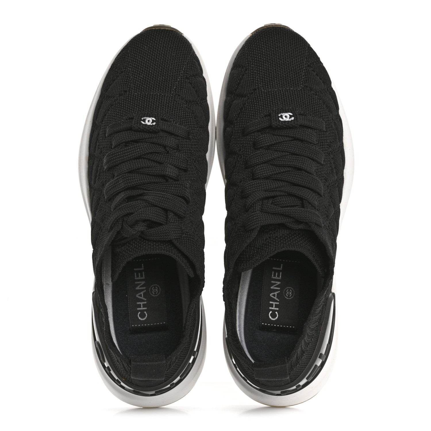 Fabric Logo Sneakers 36 Black
