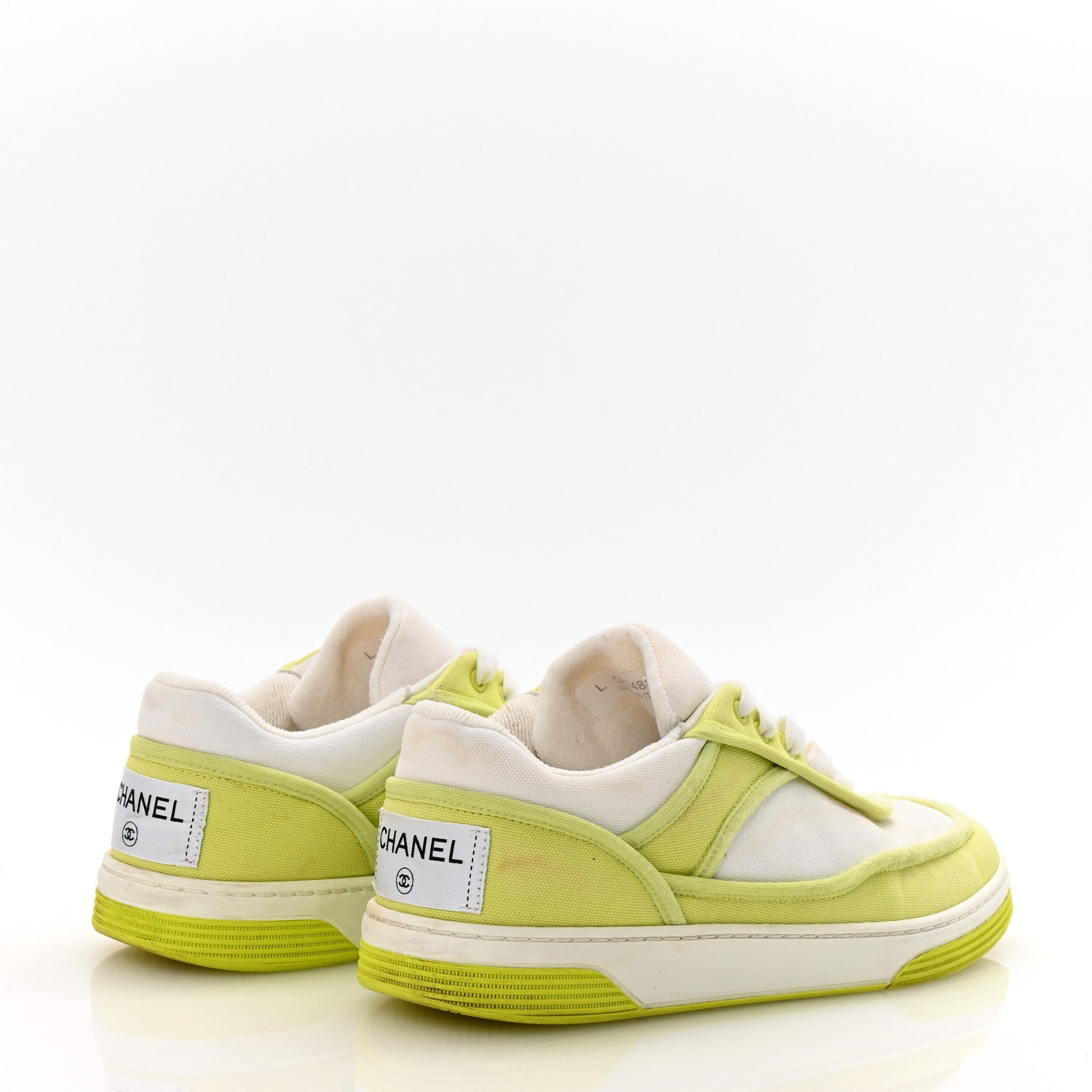 Fabric Womens Logo Sneakers 37 Yellow White