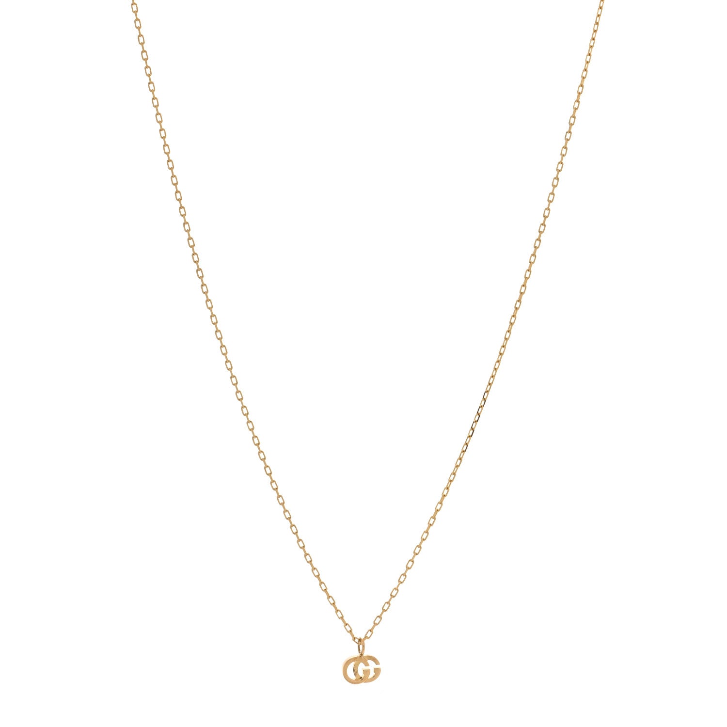 18K Yellow Gold Blue Topaz Running G Pendant Necklace