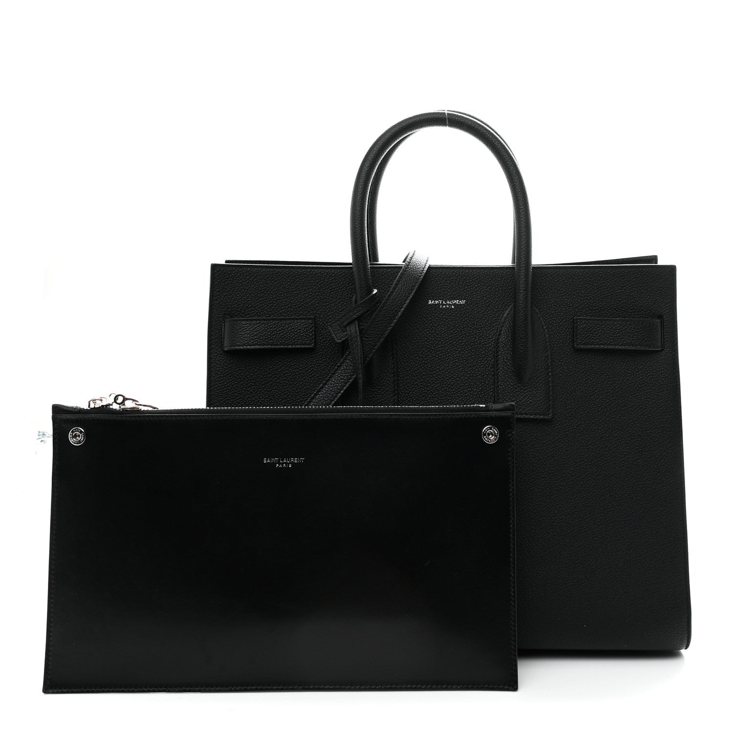 Grained Calfskin Small Sac De Jour Black