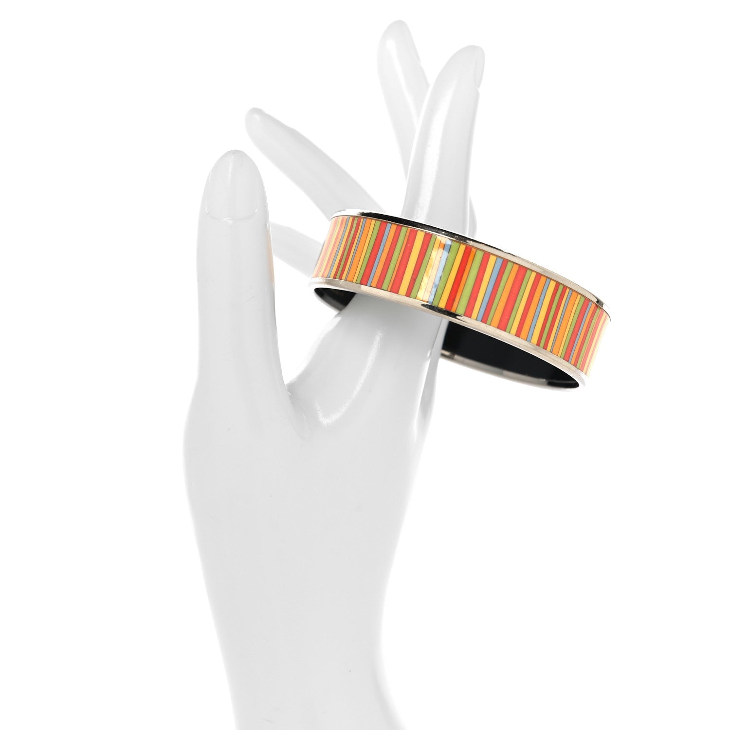 Enamel Printed Stripes Wide Bracelet 65