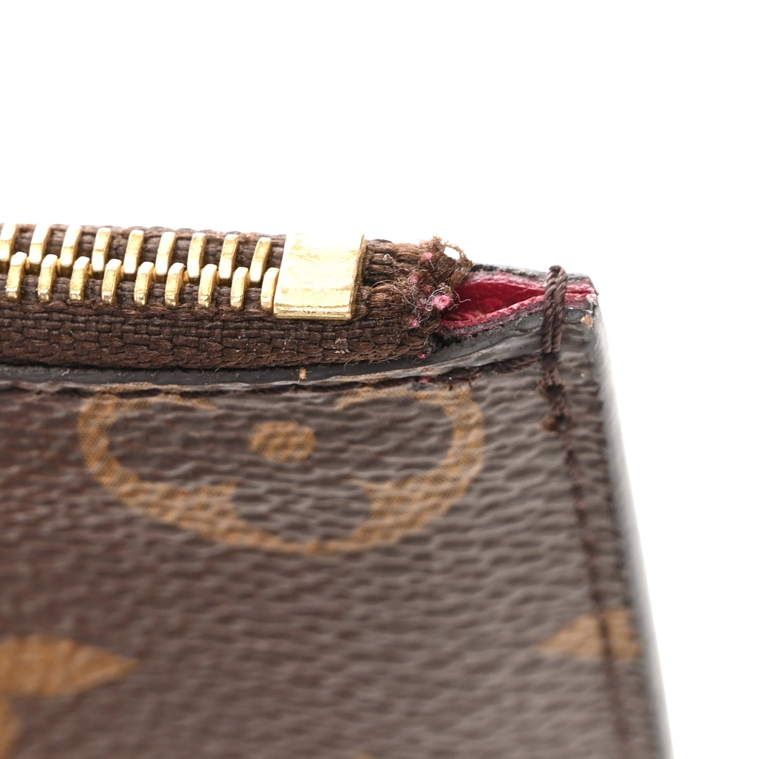 Monogram Felicie Chain Wallet Zippered Insert Fuchsia