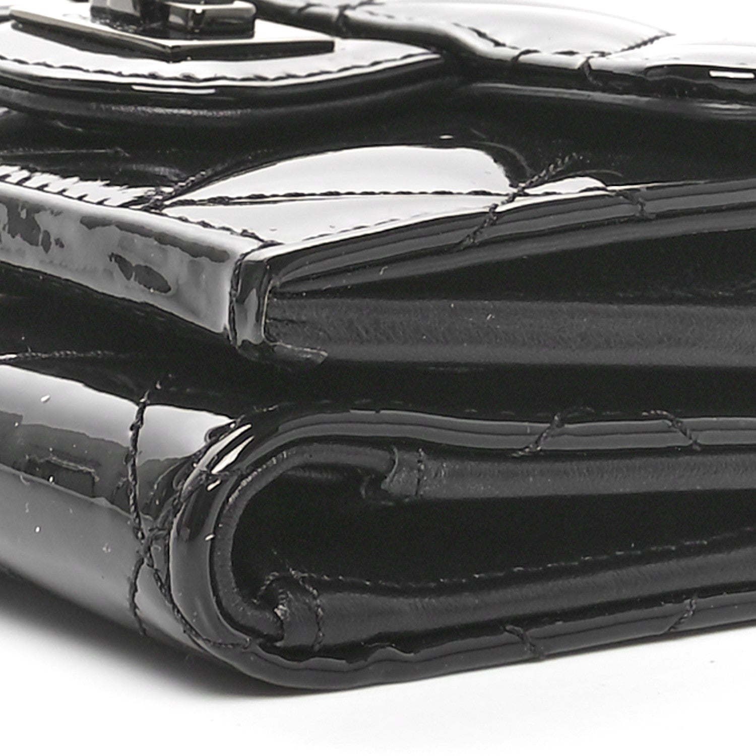 Patent Quilted Reissue Compact Wallet So Black