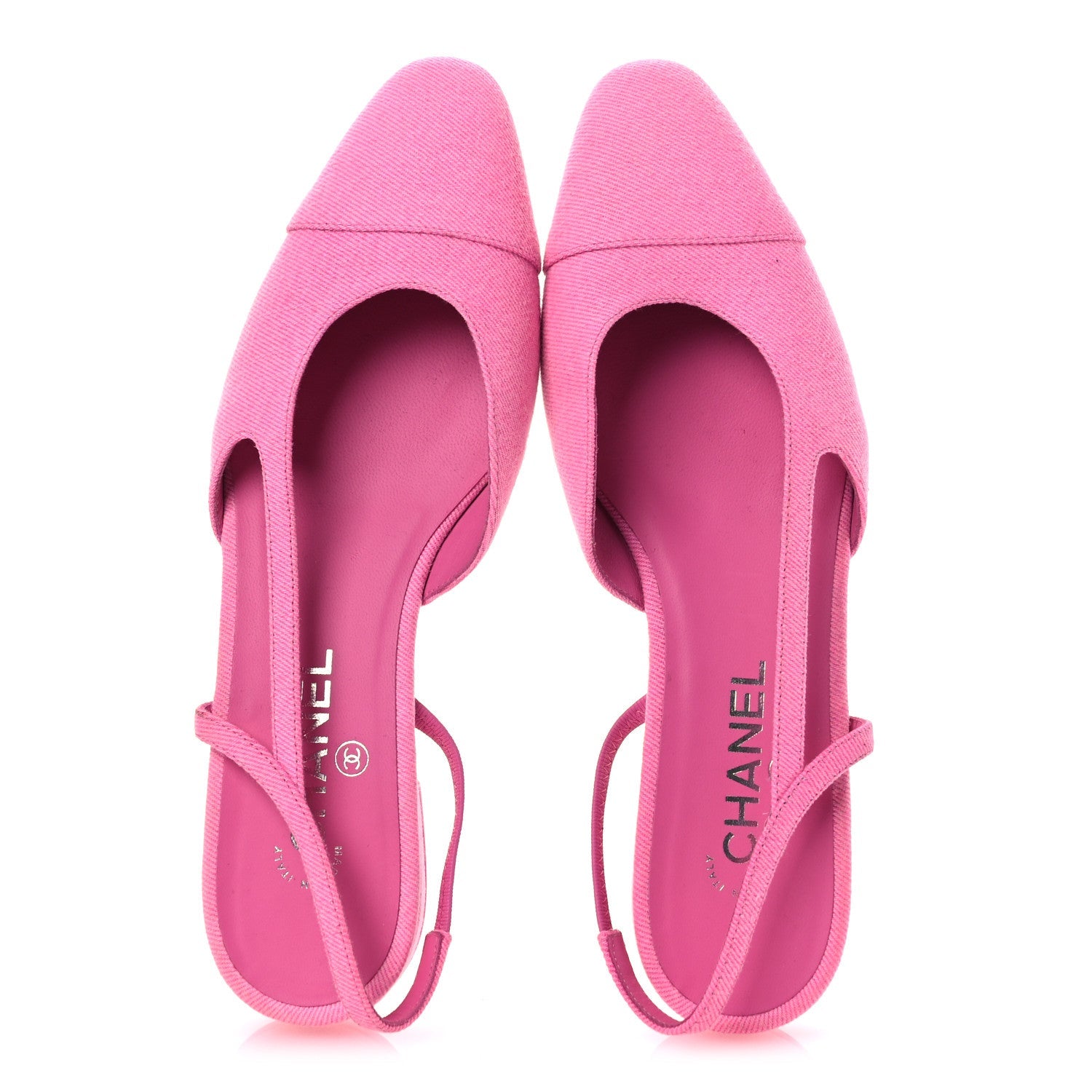 Denim Cap Toe CC Slingback Flat 40 Neon Pink