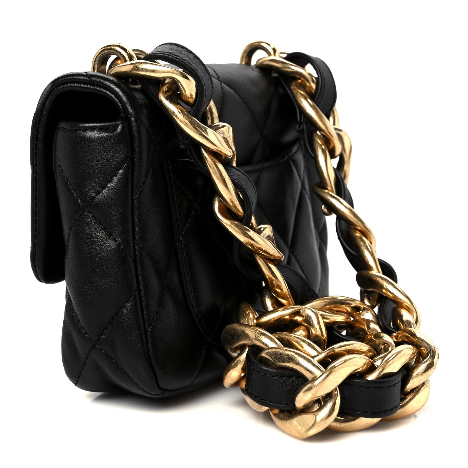 Lambskin Quilted Mini CC Funky Town Flap Black