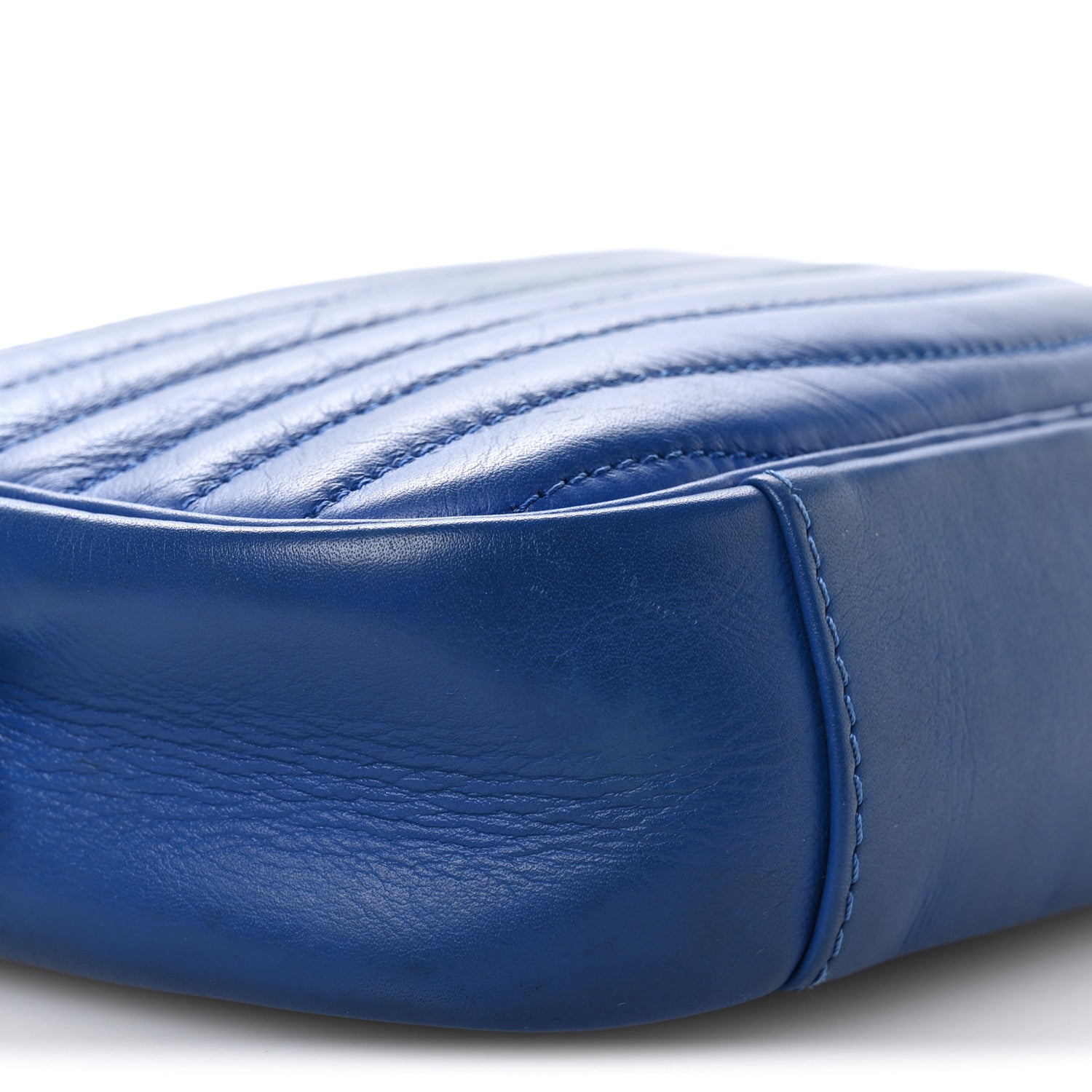 Calfskin New Wave Camera Bag Bleu Neon