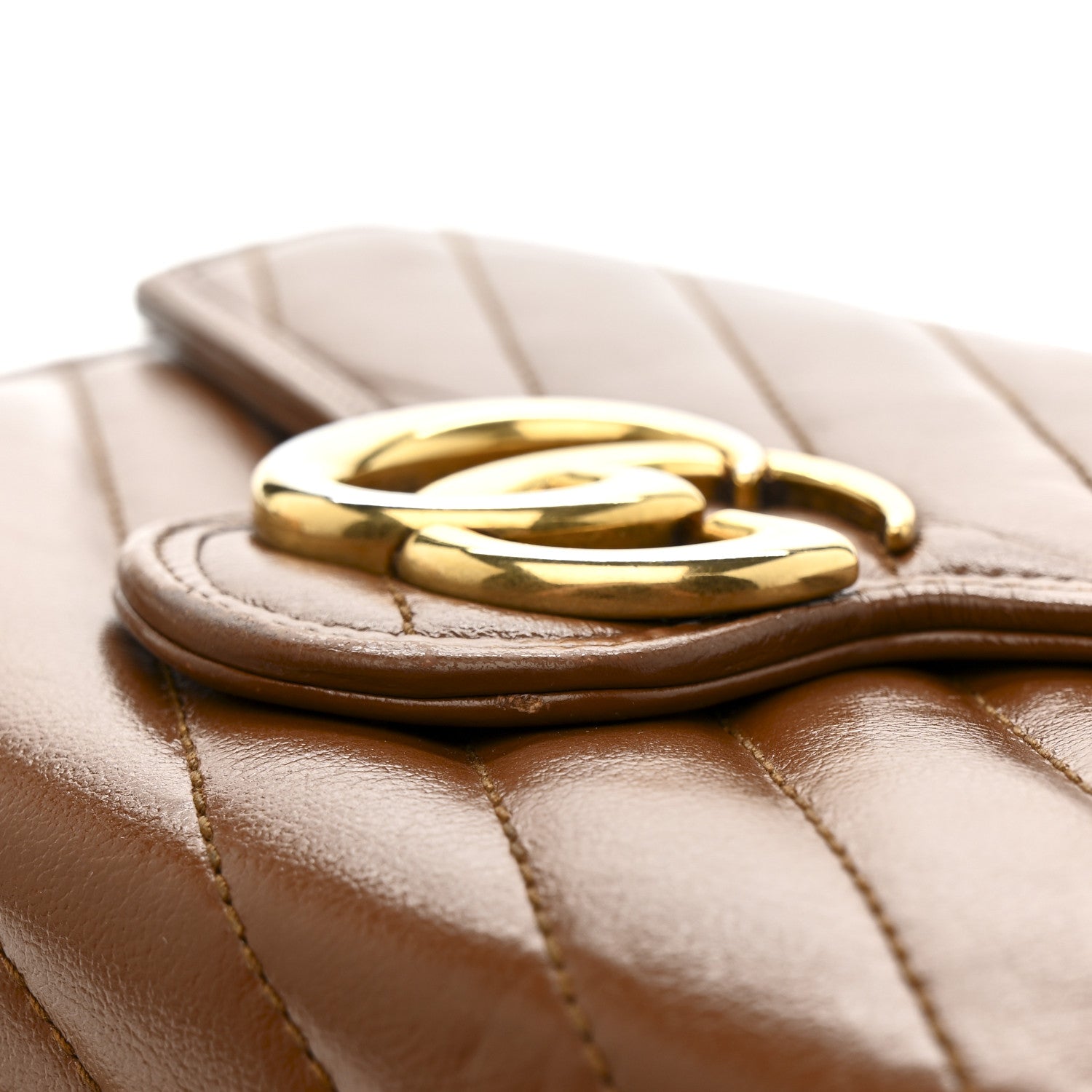 Azalea Calfskin Matelasse Diagonal GG Marmont Chain Wallet Cuir