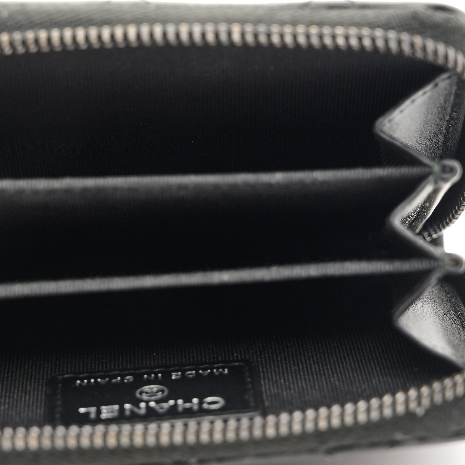 Lambskin Quilted Zip Coin Purse So Black