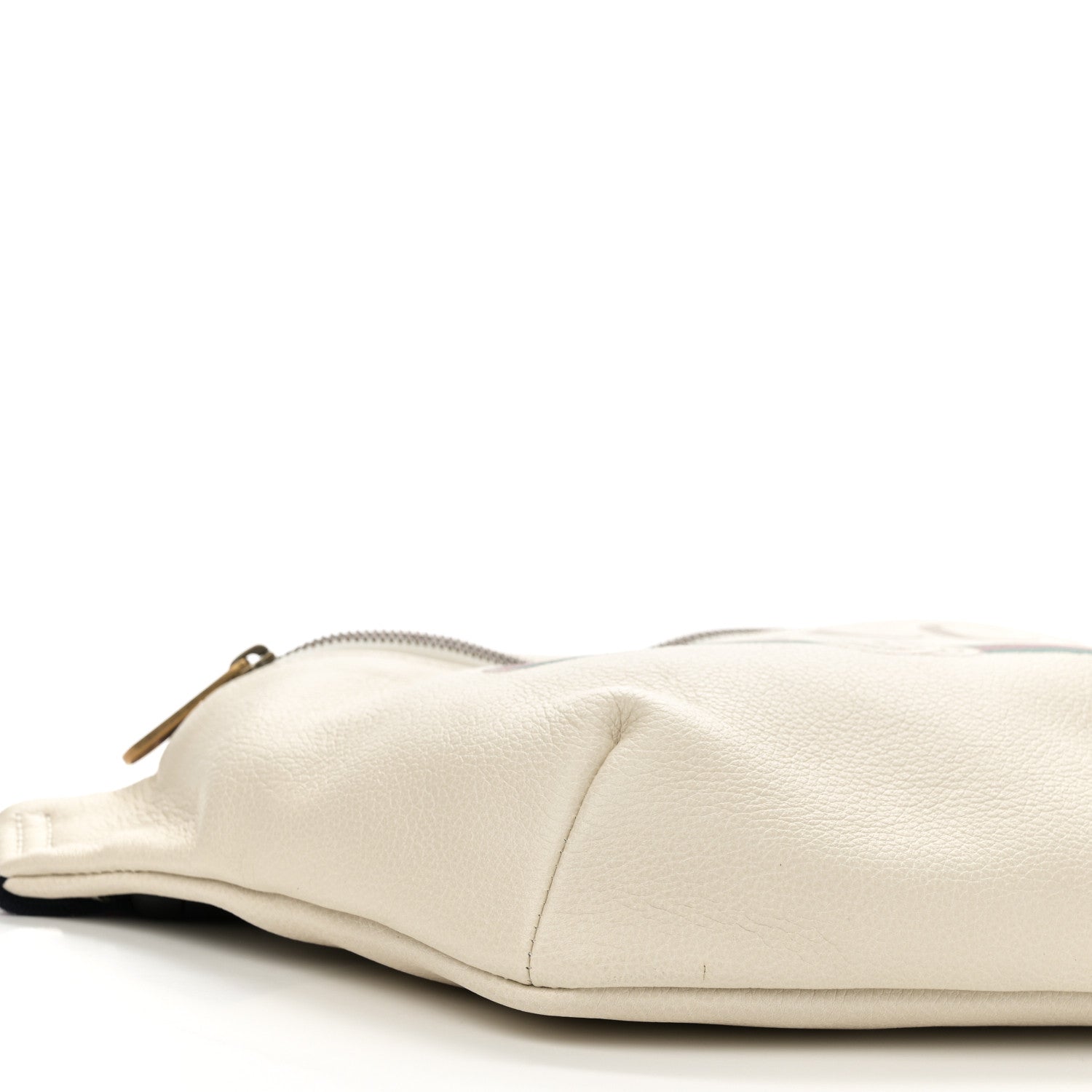Grained Calfskin Logo Belt Bag White