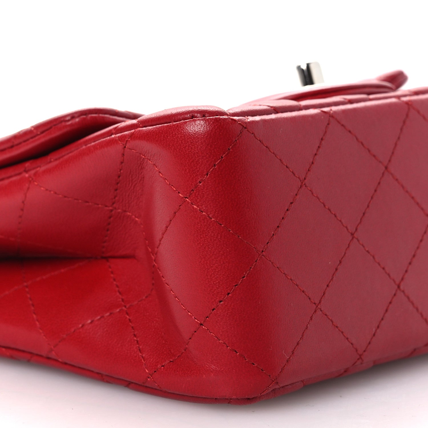Lambskin Quilted Mini Square Flap Red