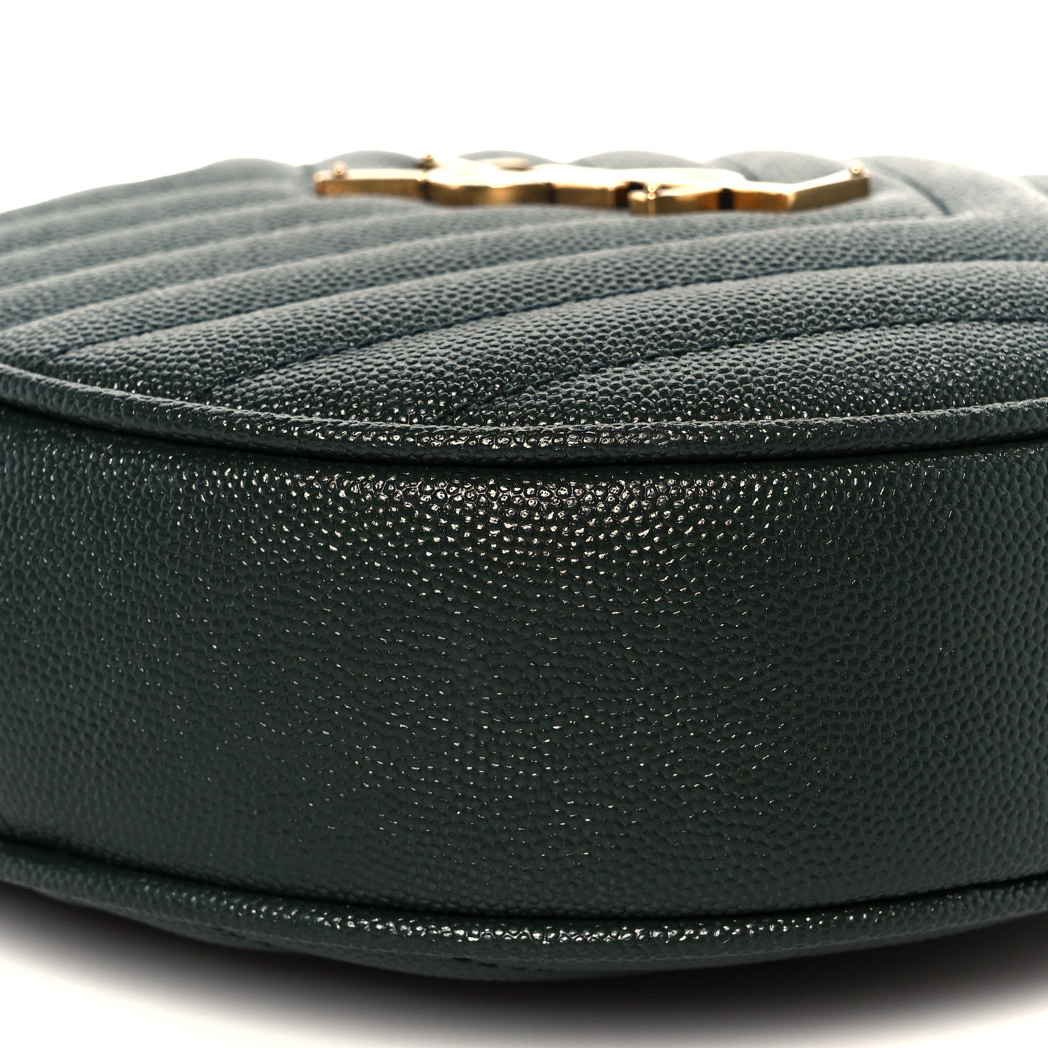 Grain De Poudre Matelasse Chevron Quilted Round Vinyle Camera Bag New Vert Fonce