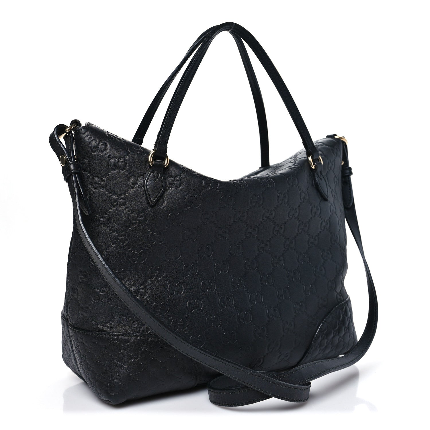 Guccissima Medium Bree Foldover Tote Black