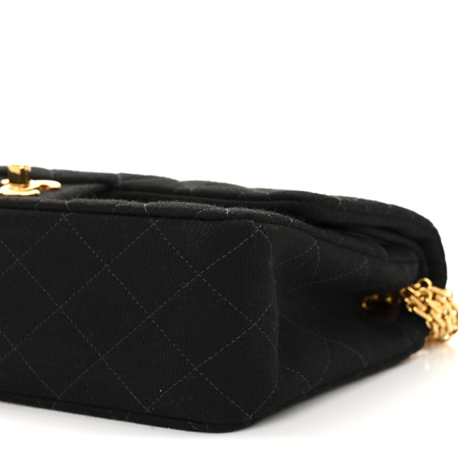 Jersey Quilted Medium Double Flap Black