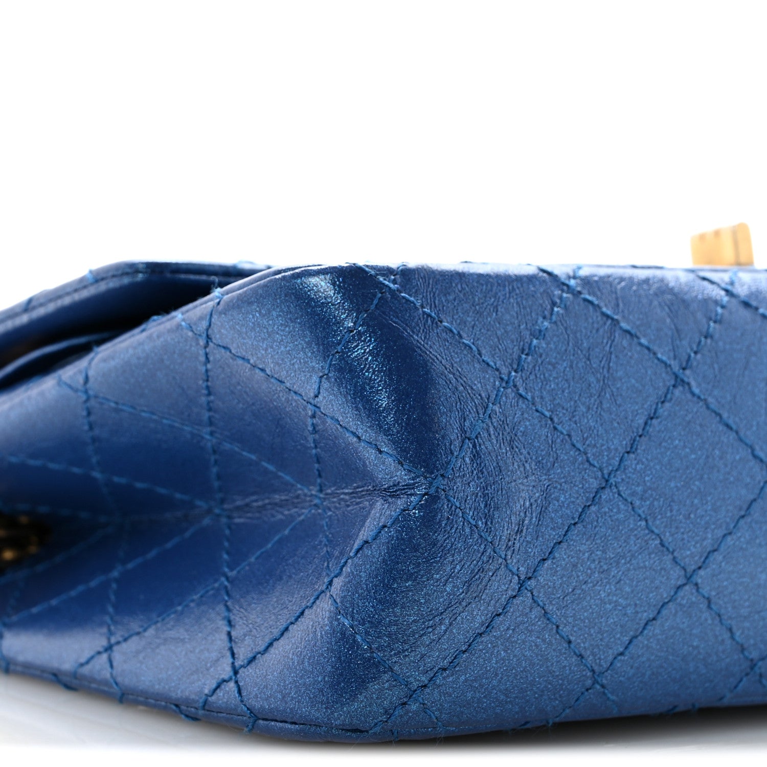 Metallic Calfskin Quilted 2.55 Reissue 225 Flap Blue
