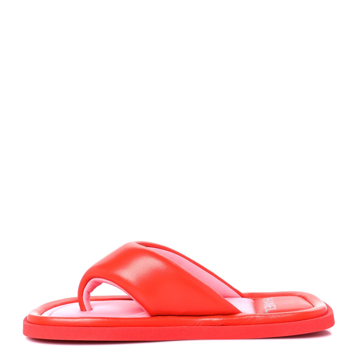 Lambskin Padded Pool Thong Sandals 37 Light Red Pink