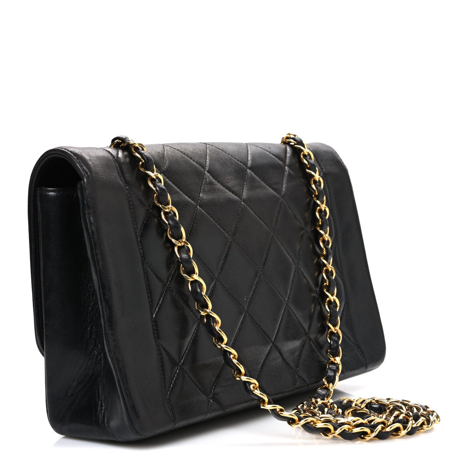 Lambskin Quilted Medium Single Flap Black